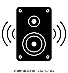 Speaker sound system icon in modern silhouette style design. Vector illustration isolated on white background.