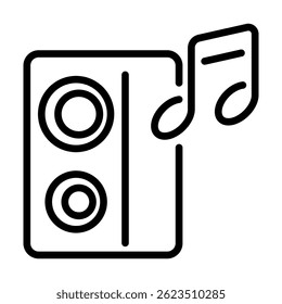 Speaker Sound System Line Icon for Music and Audio at Birthday and Festival Parties

