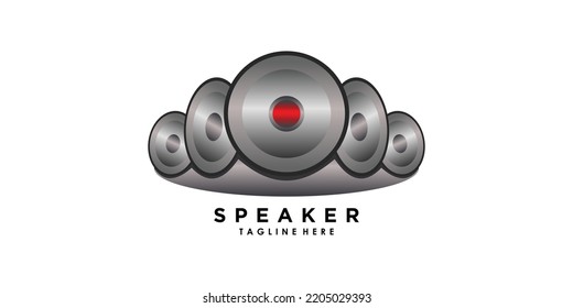speaker sound system logo design with creative concept premium vector
