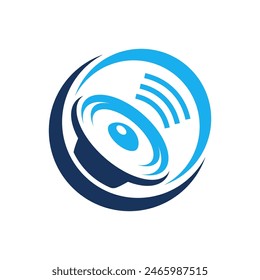 speaker sound system logo design with creative concept premium vector