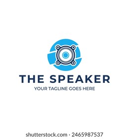 speaker sound system logo design with creative concept premium vector