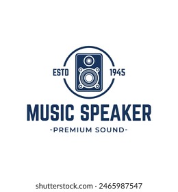 speaker sound system logo design with creative concept premium vector