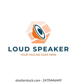 diseño del logotipo del sistema de sonido del altavoz con concepto creativo Vector premium