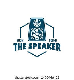speaker sound system logo design with creative concept premium vector