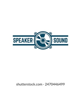 diseño del logotipo del sistema de sonido del altavoz con concepto creativo Vector premium