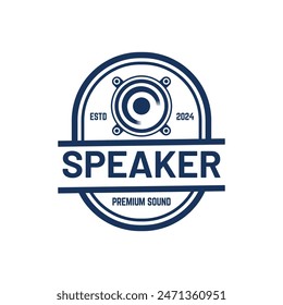 speaker sound system logo design with creative concept premium vector