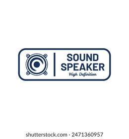 diseño del logotipo del sistema de sonido del altavoz con concepto creativo Vector premium