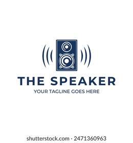 speaker sound system logo design with creative concept premium vector