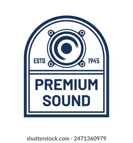 speaker sound system logo design with creative concept premium vector