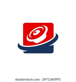 speaker sound system logo design with creative concept premium vector