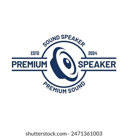 speaker sound system logo design with creative concept premium vector