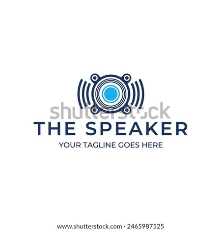 speaker sound system logo design with creative concept premium vector