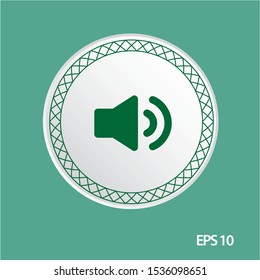 speaker sound vector icon, circle flat design internet button, web and mobile app illustration