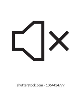 speaker sound vector icon, mute sign, megaphone, loudspeaker