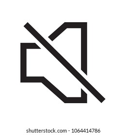 speaker sound vector icon, mute sign, megaphone, loudspeaker