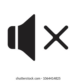 speaker sound vector icon, mute sign, megaphone, loudspeaker