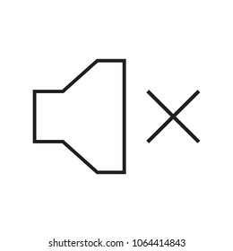 speaker sound vector icon, mute sign, megaphone, loudspeaker
