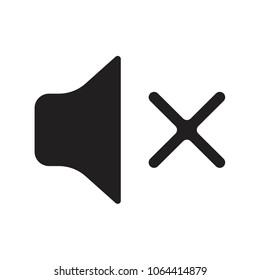speaker sound vector icon, mute sign, megaphone, loudspeaker