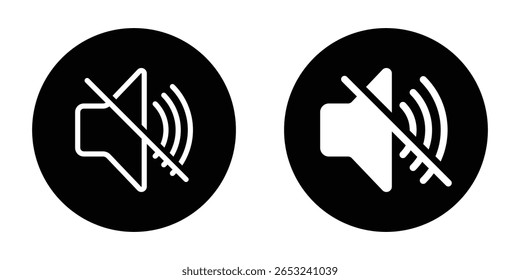 Speaker, sound, volume icon set, low and high level volume speaker icon. Voice, audio, silent, mute icons in flat style for media player app and website