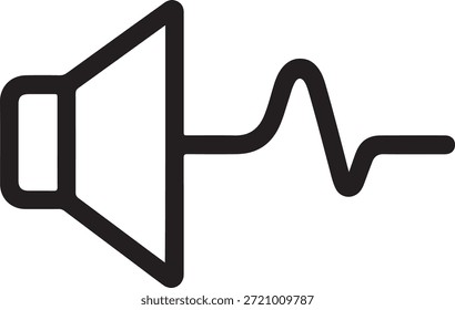 Speaker with sound wave icon representing audio output, volume control, sound signal, and communication.