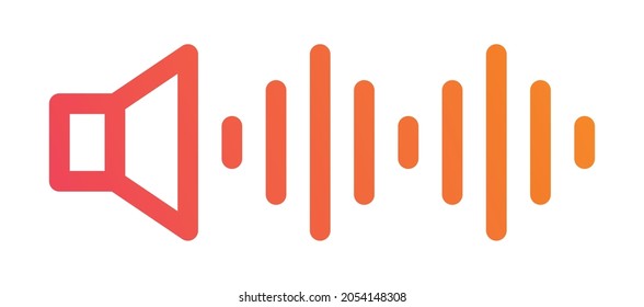 Speaker with sound wave icon vector illustration.