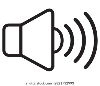 Speaker with Sound Waves Icon – Minimal Outline Vector