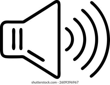 speaker sound waves vector icon on white-background
