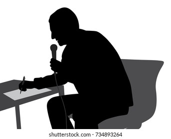 Speaker speaking writing conducting the event