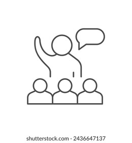 Speaker speech line outline icon