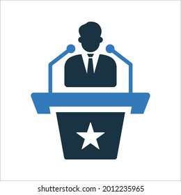 Speaker, spokesperson icon. Simple editable vector illustration.