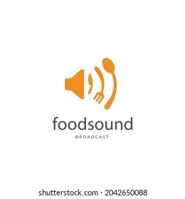 Speaker with spoon, fork, and knife vector illustration. Good to use for Kitchen, cafe, restaurant, food podcast logo