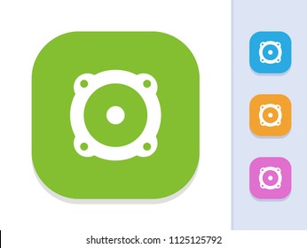 Speaker - Square Glyph Buttons. A simple vector icon.