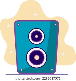 Estéreo de altavoces con colores retro para activos