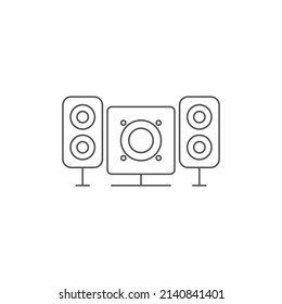 Lautsprecher-Subwoofer-Symbol, Designvorlage Vektorgrafik