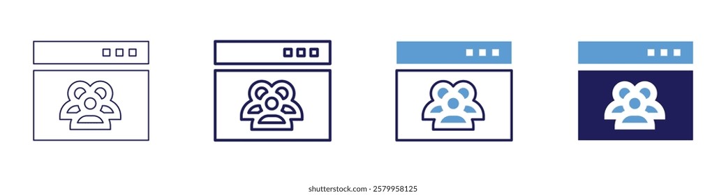 Speaker summary icon in 4 different styles. Thin Line, Line, Bold Line, Duotone. Duotone style. Editable stroke.