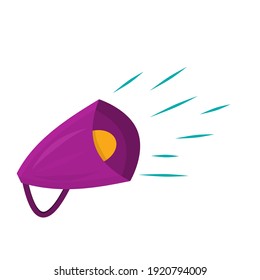 El orador, para una acción de apoyo o una protesta al estilo de las caricaturas, está aislado en un fondo blanco. Ilustración vectorial.