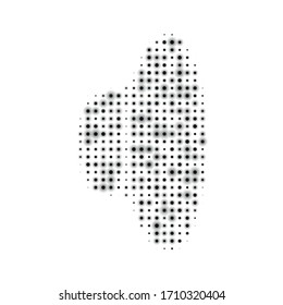 The speaker symbol filled with black dots. Vector illustration on white background