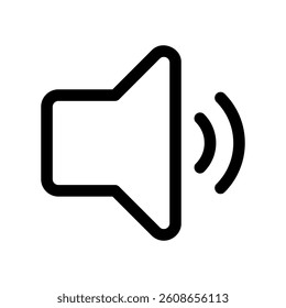 Speaker symbol with two sound waves representing medium audio volume level