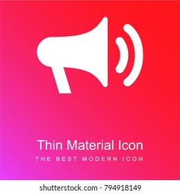 Speaker symbol of voice volume red and pink gradient material white icon minimal design