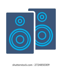 Ícone do sistema de alto-falante vetor plano azul design som símbolo de áudio volume de música caixa de entretenimento alto sinal de elemento gráfico