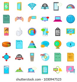 Speaker system icons set. Cartoon set of 36 speaker system vector icons for web isolated on white background