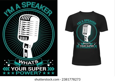 Speaker t shirt design, Typography t shirt design, Professional t shirt design, T shirt design