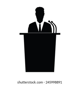 speaker talk vector silhouette illustration