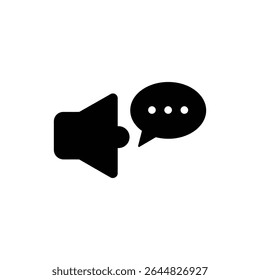 Speaker with Text Bubble for Communication and Dialogue