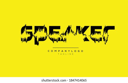 Speaker text monogram letter alphabet logo design