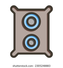 Los Colores De La Línea Espesa Del Altavoz Para Uso Personal Y Comercial.
