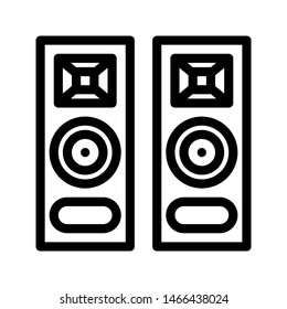Speaker thin line icon. Square speaker outline icon. Editable stroke vector.