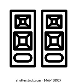 Speaker thin line icon. Square speaker outline icon. Editable stroke vector.