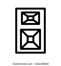 Speaker thin line icon. Square speaker outline icon. Editable stroke vector.