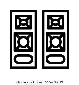 Speaker thin line icon. Square speaker outline icon. Editable stroke vector.